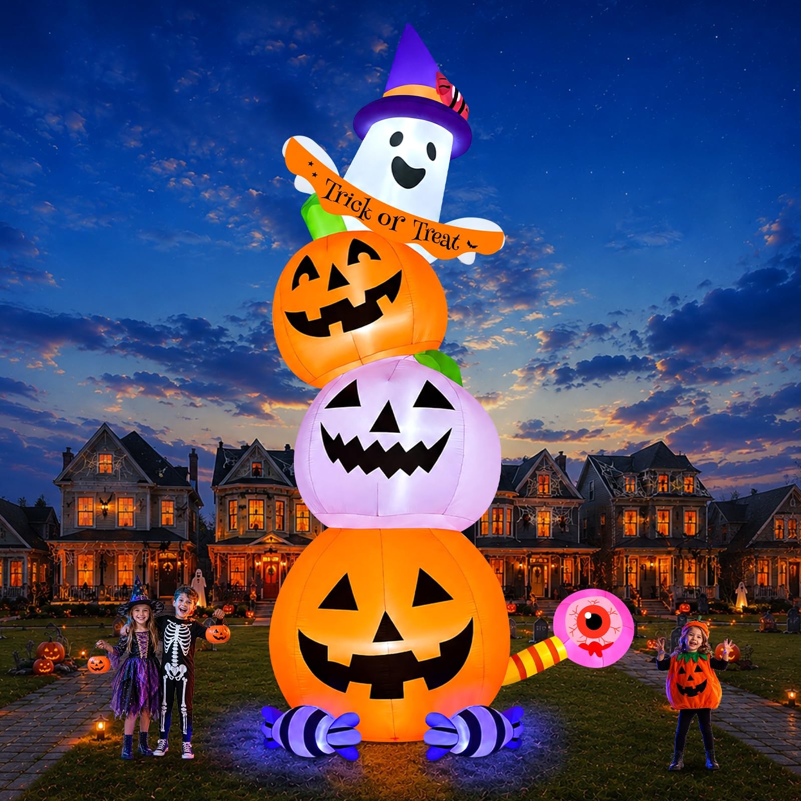 Kalolary 20FT Halloween Pumpkin Ghost Inflatable
