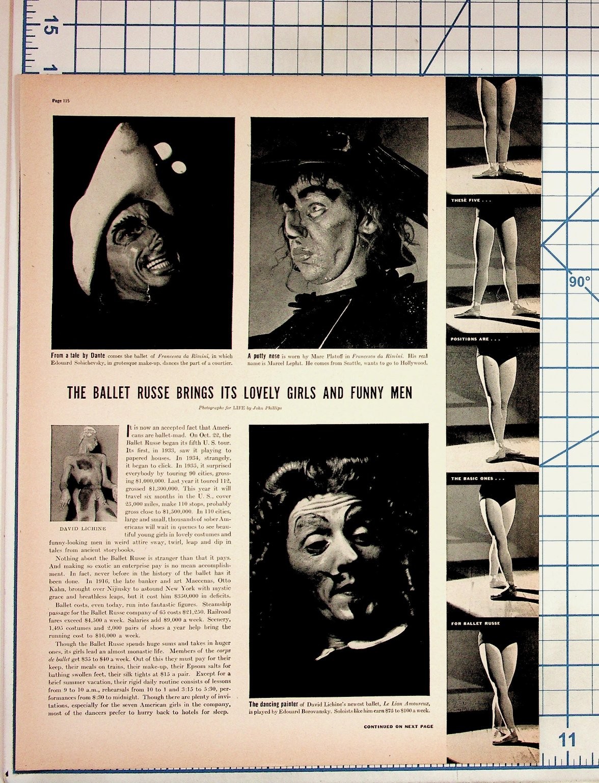Vintage Ballet Russe Article Page 1950s Dance Ephemera Cinzano Ad