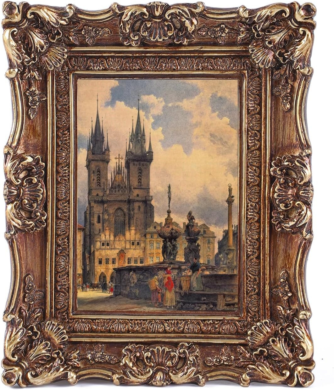 SIKOO 2.5X3.5 Vintage Picture Frame Small Antique Ornate Bronze Gold Photo