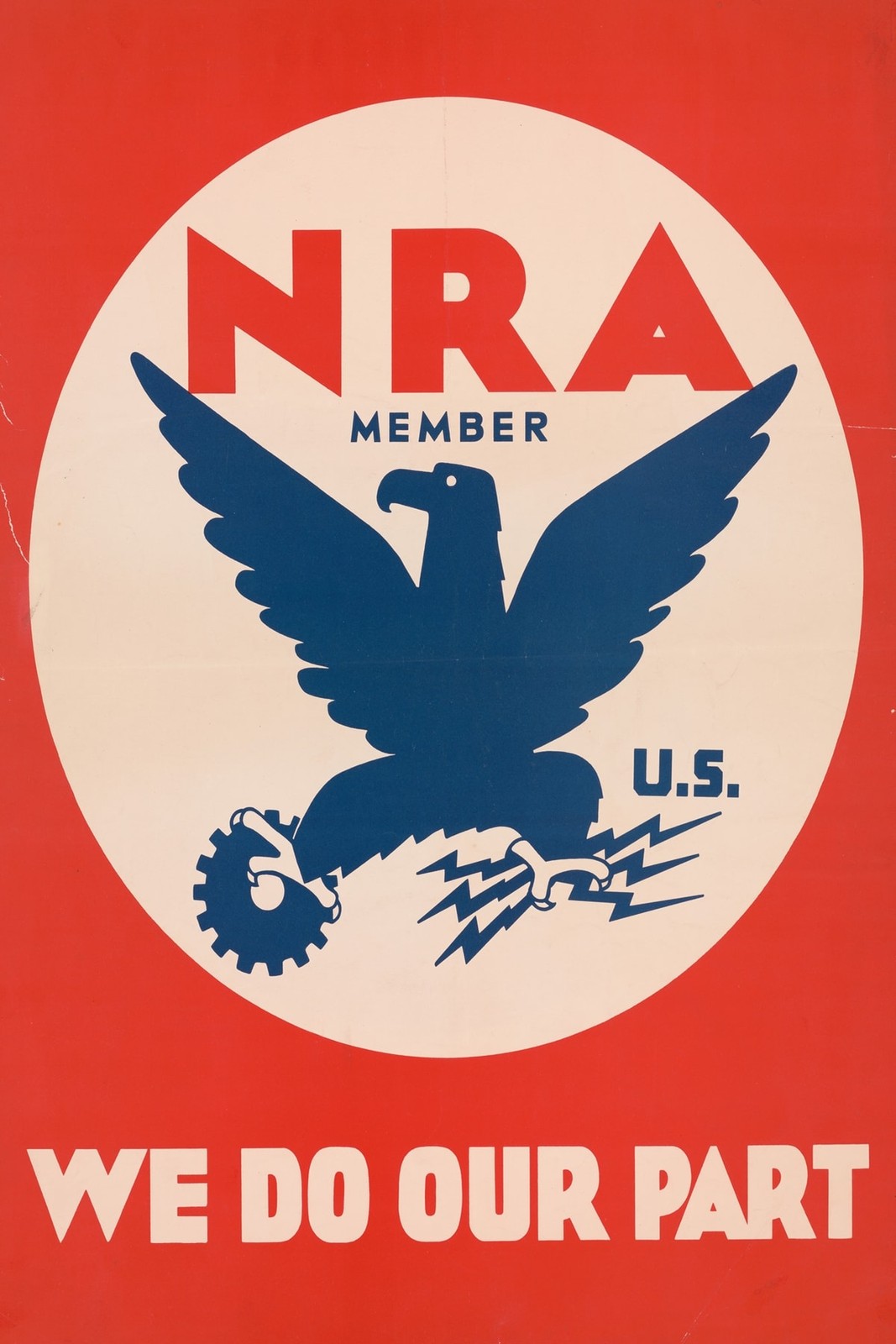 🦅 NRA We Do Our Part Poster - 1930s Print - 24x36” - Rare Matte Print