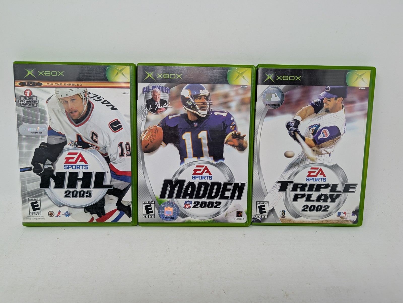 Xbox Game Lot - Madden 2002, NHL 2005, Triple Play 2002