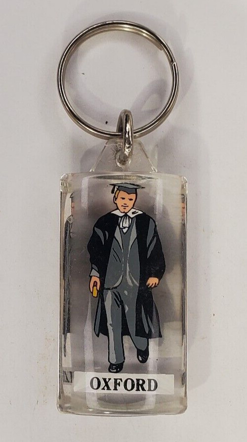 Vintage Oxford University Student Graduate Academic Acrylic Keychain Keyring