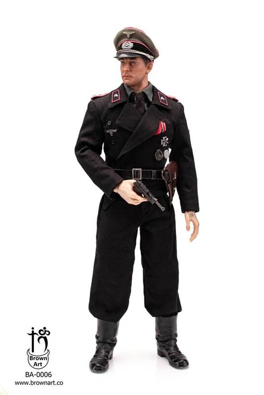 Brown Art WWII German Panzer Commander Black Deluxe Action Figure BA-0006BD New