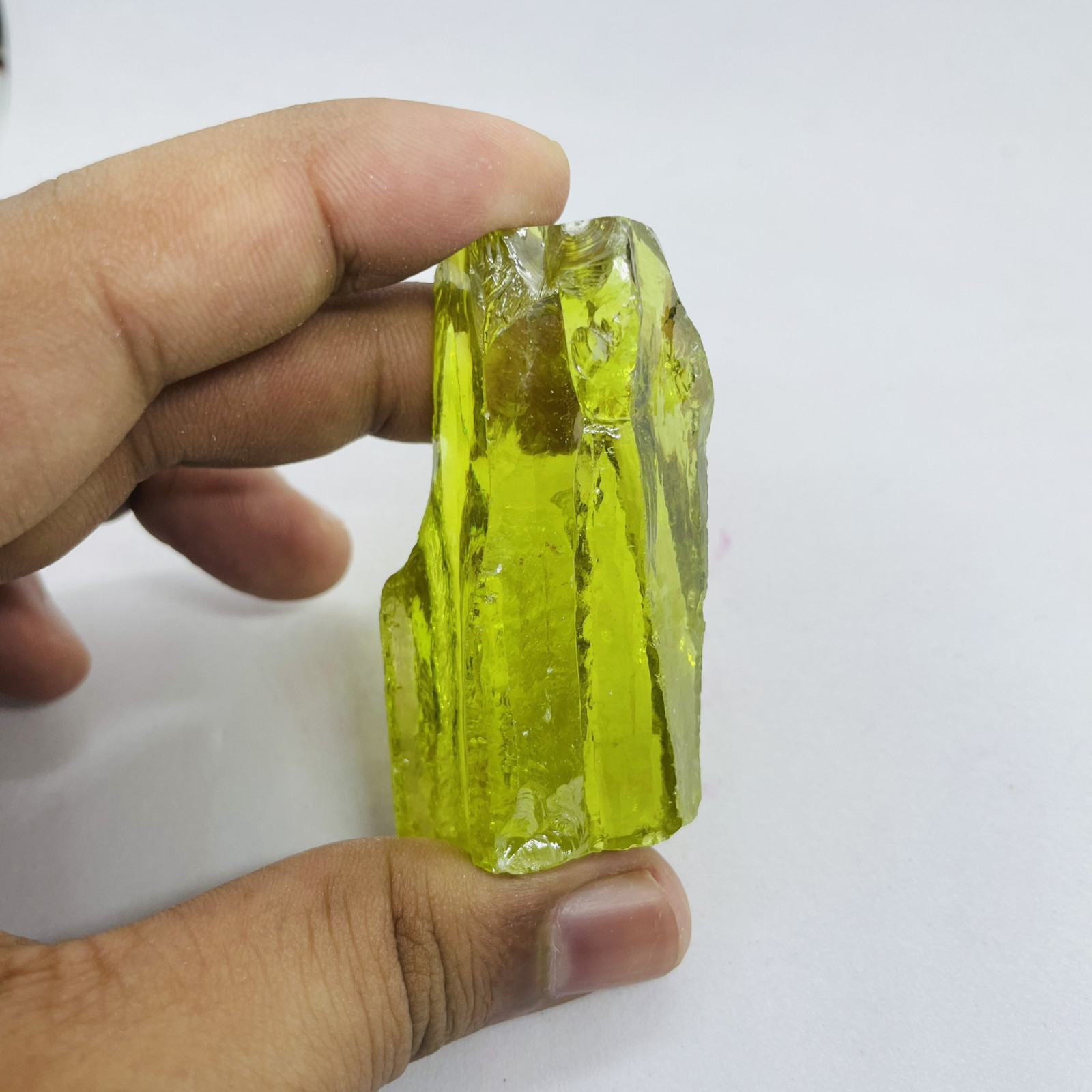 500CT Green Zircon Raw Crystal Gemstone | Untreated Natural Rough Peridot Stone