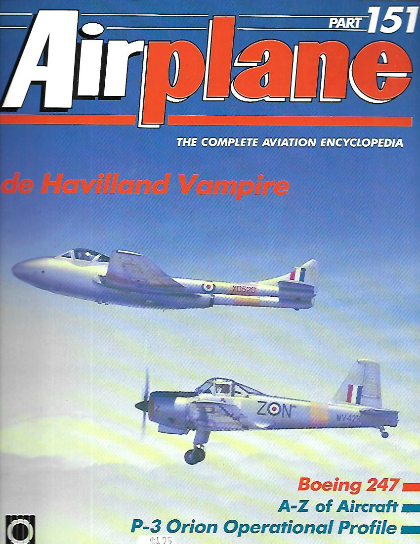Airplane Orbis de Havilland Vampire Boeing 247 Lockheed P-2 Orion Mitusbishi A5M