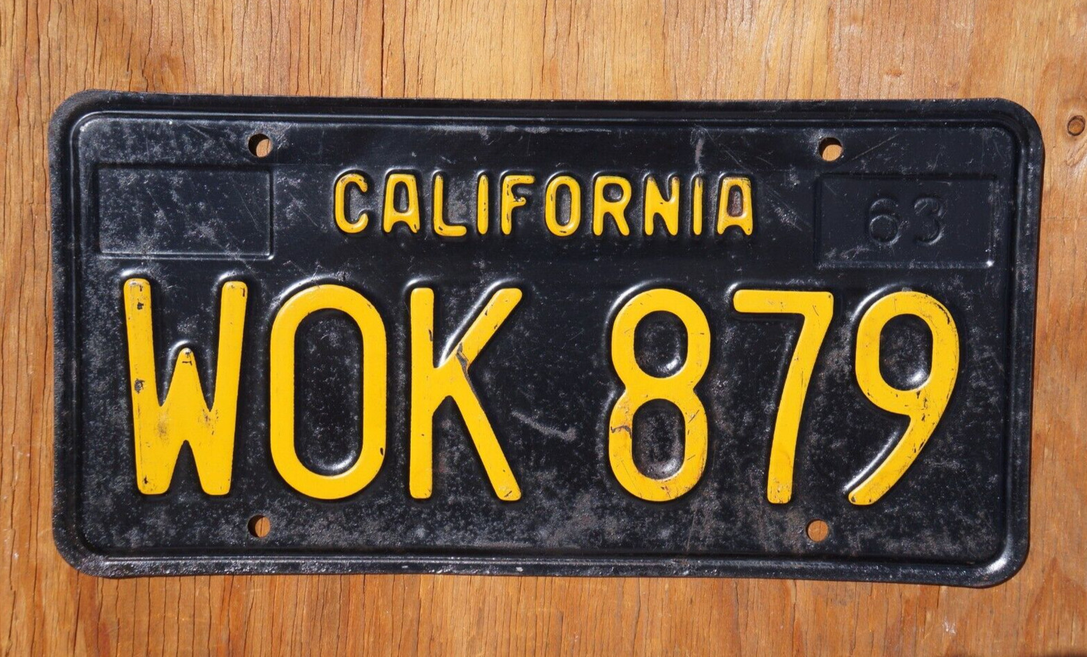 1963 - 1969 CALIFORNIA License Plate # WOK 879