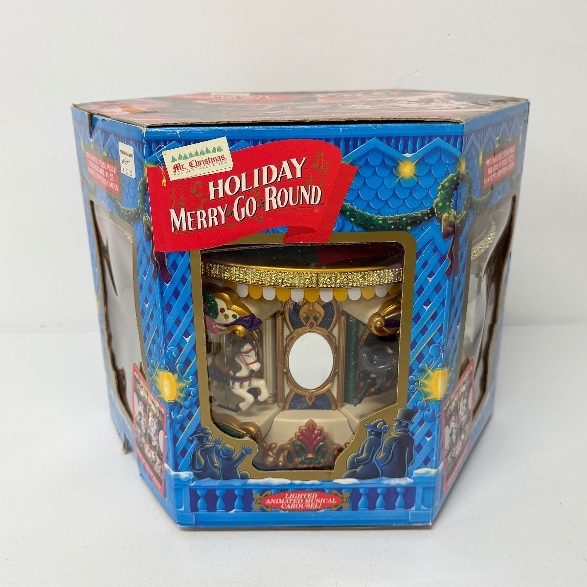 Vintage Mr Christmas Holiday Merry Go Round Carousel 1994 Musical Animated Works
