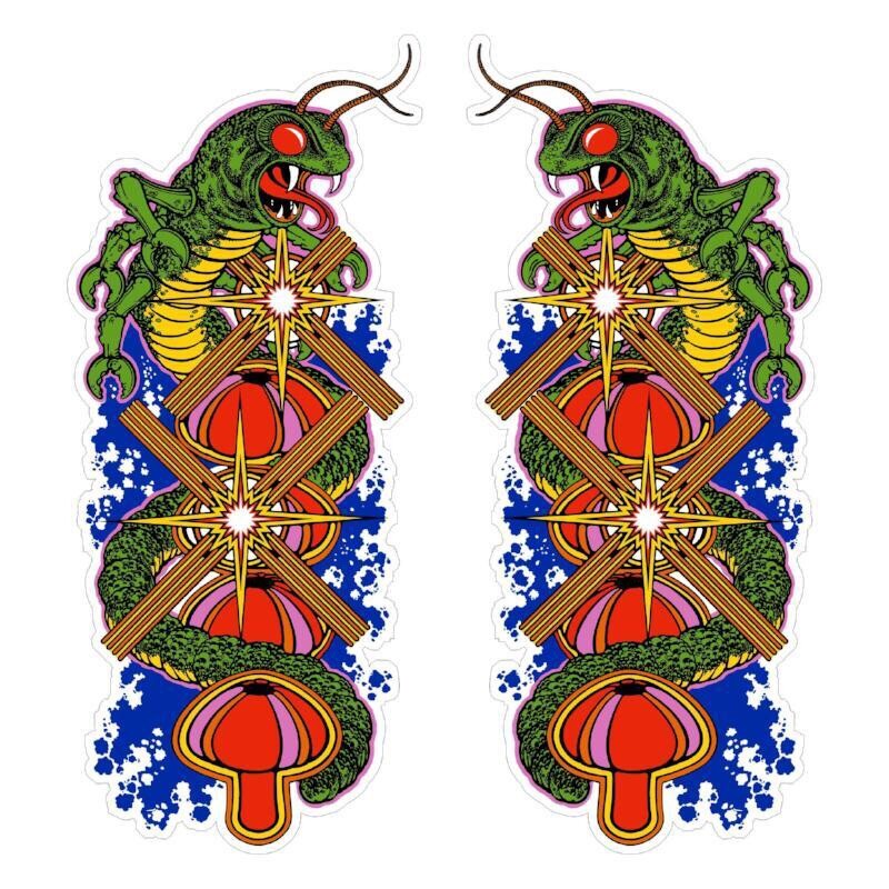 Centipede Arcade Side Art 2pc w/Full White Background High Quality Artwork