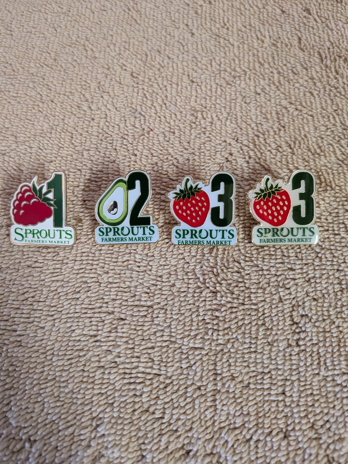 Sprouts Farmers Market Employee Service Award Strawberry Lapel Pins