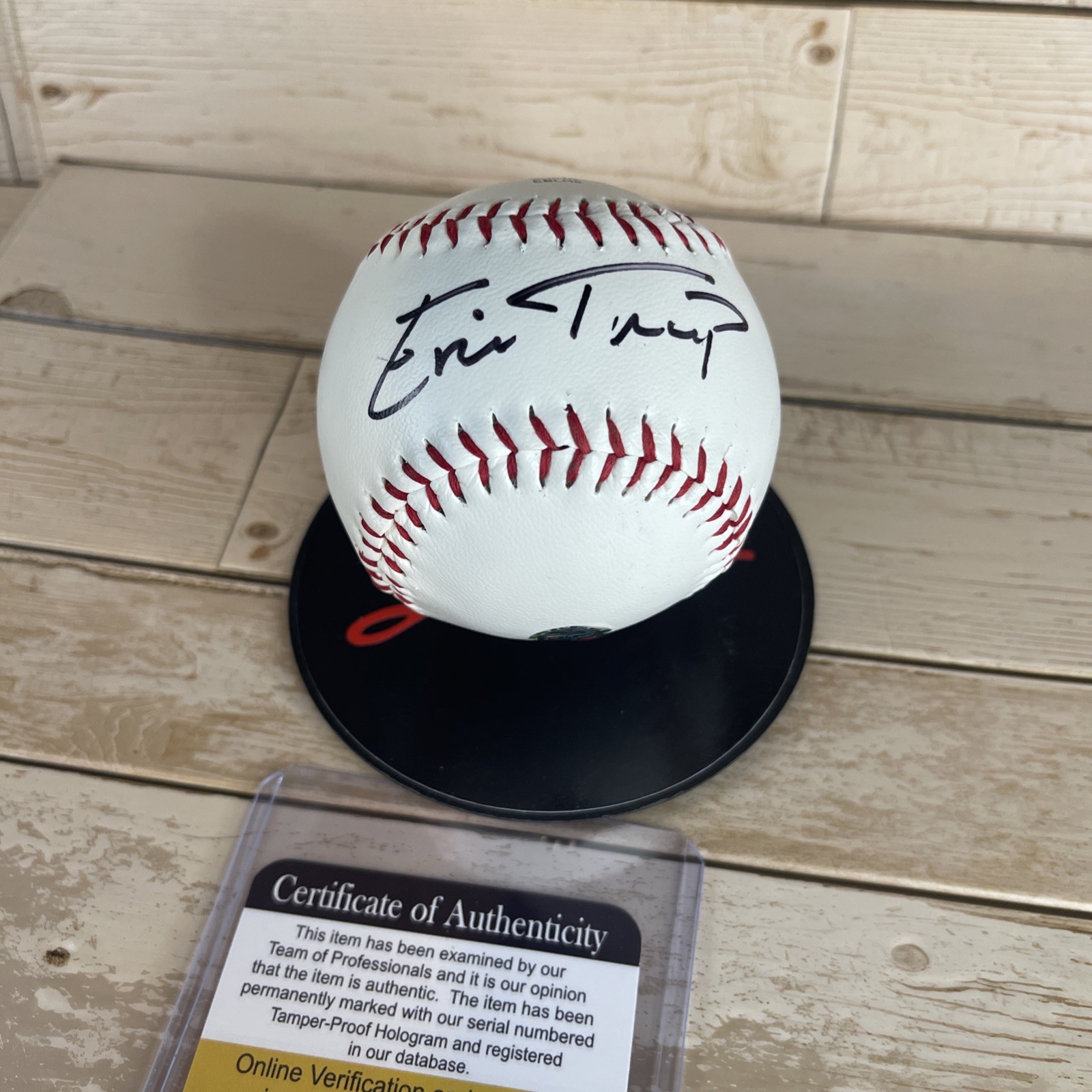 Signed Eric Trump Rawlings Official League Baseball OLB3 w/Coa ProCert PC489678