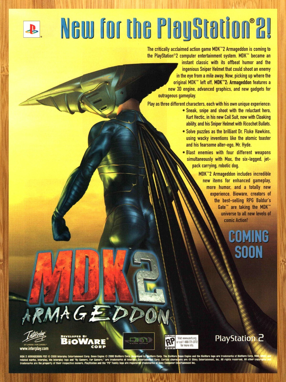 2000 MDK 2: Armageddon PS2 Dreamcast Print Ad/Poster BIOWARE Video Game Art Rare