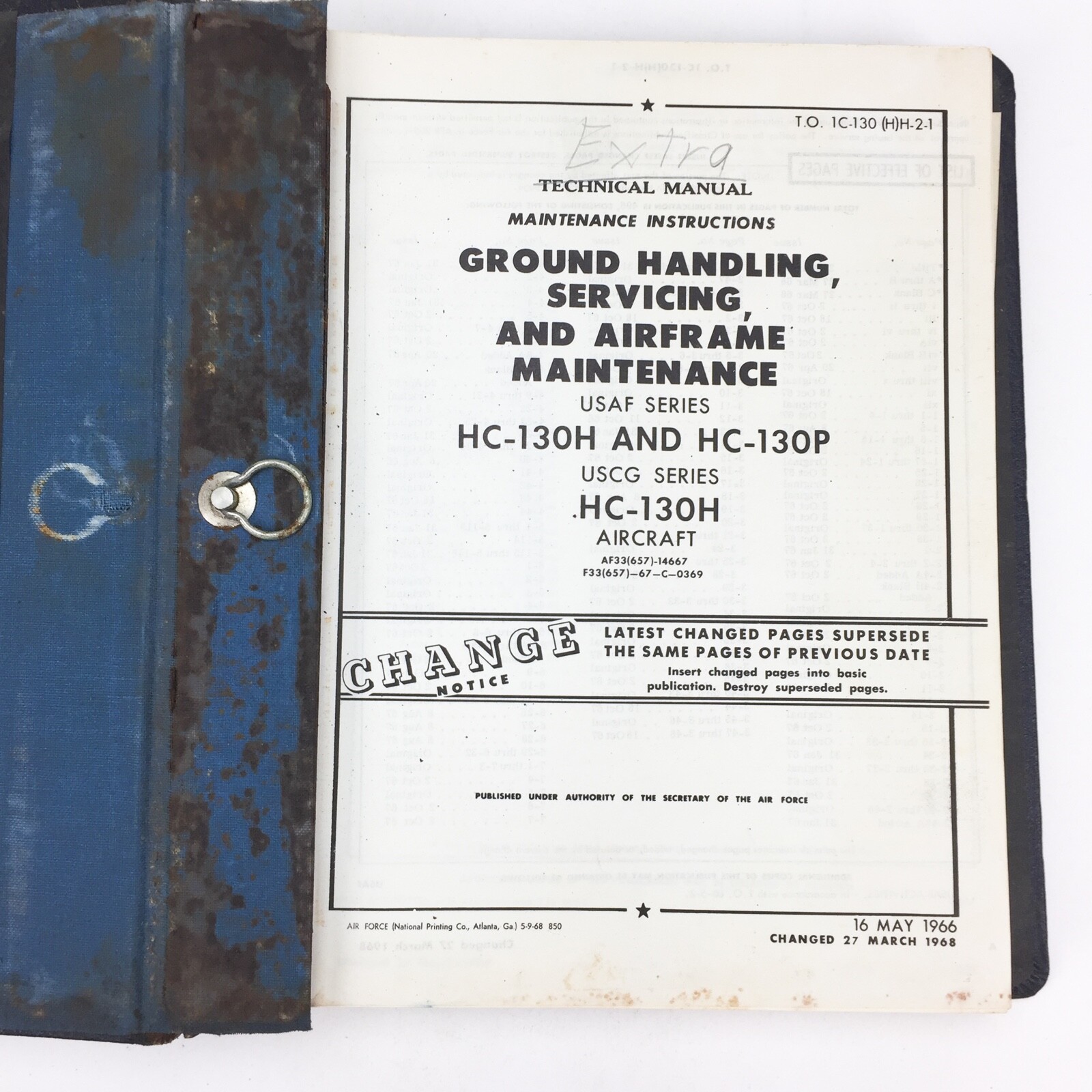 Vtg Original 1968 Lockhead C-130 HERCULES MAINTENANCE MANUAL, HC-130H, HC-130P