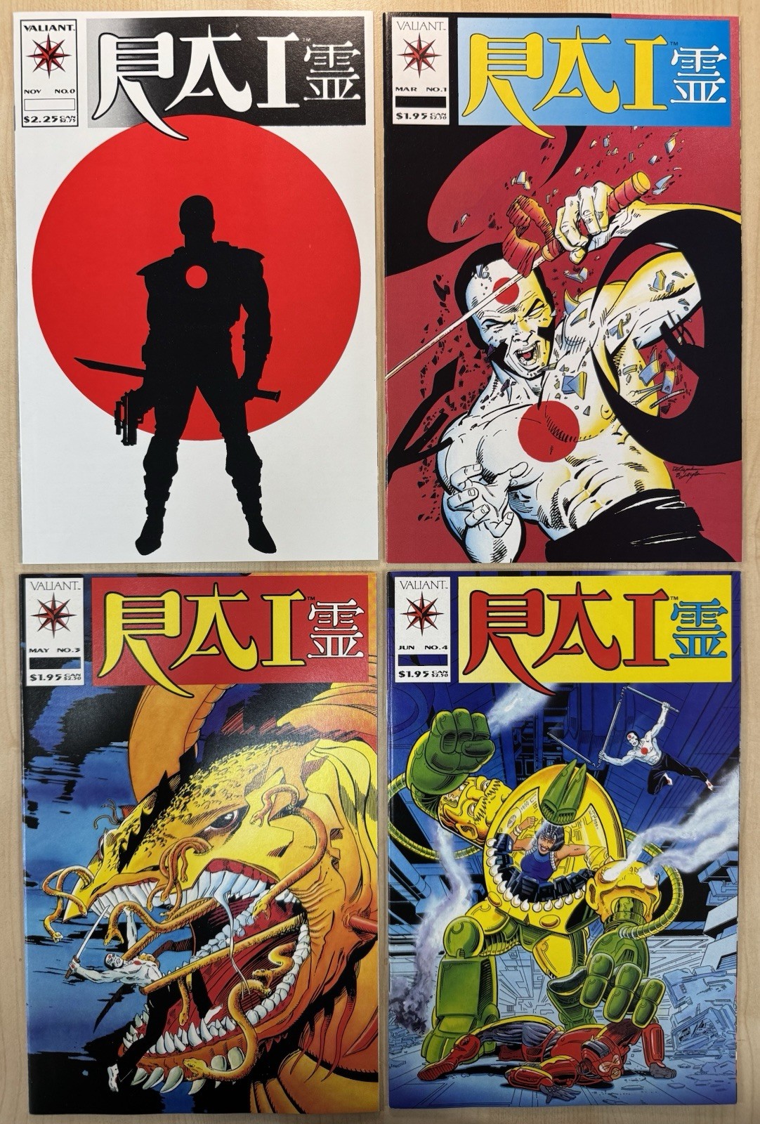 NM/NM+ Lot Key Valiant Comics 1993 Rai #0 1 3 4 (3 & 4 low print run, rare high)