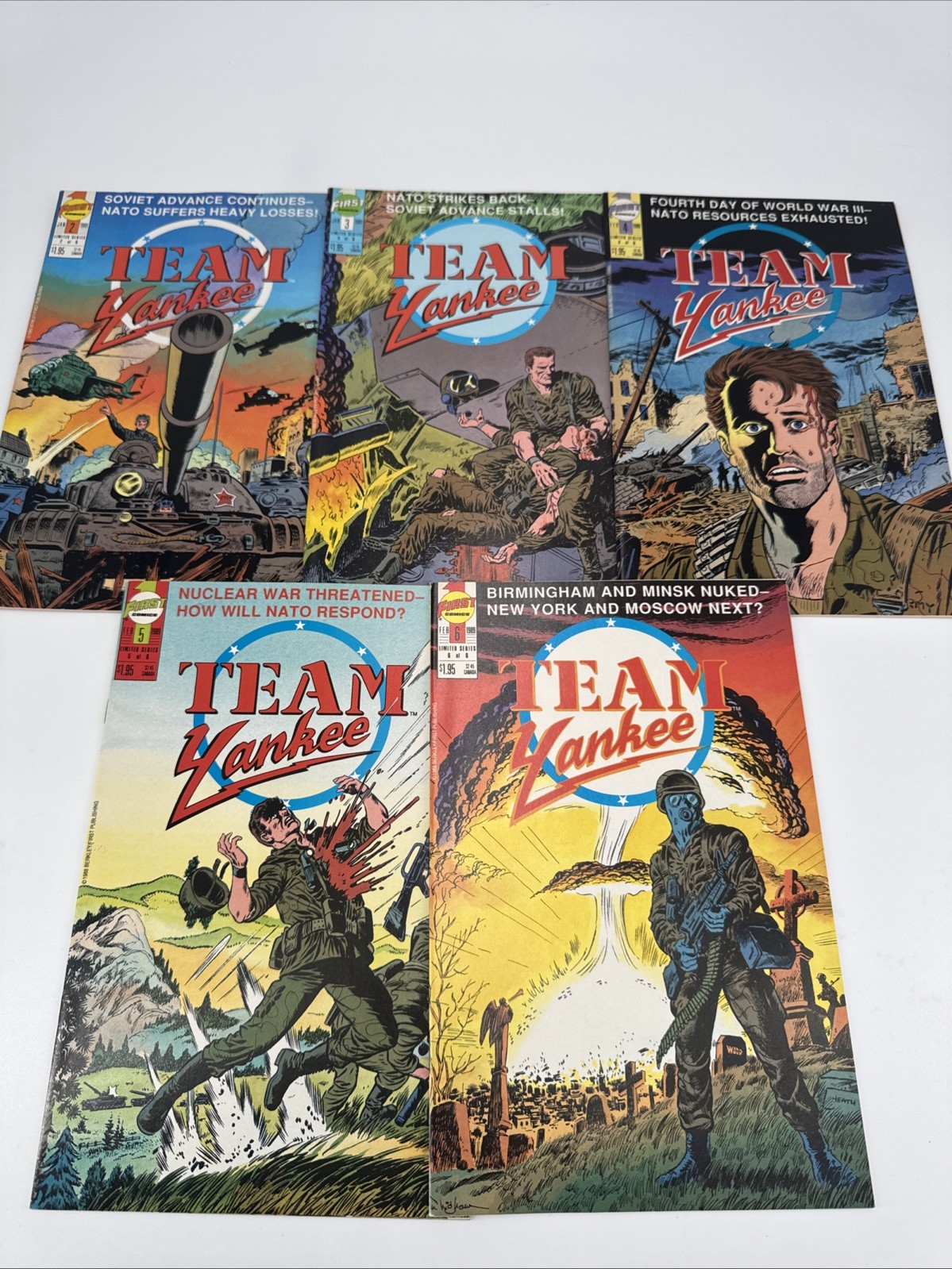 Team Yankee First Comics 1989 NEAR Complete Set 2-6 Missing #1. Fast Shipping.