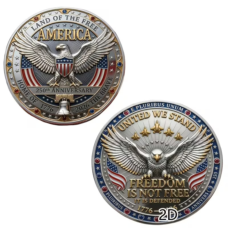 United States 250 Anniversary Challenge Coin Commemorative US 1-pc cd