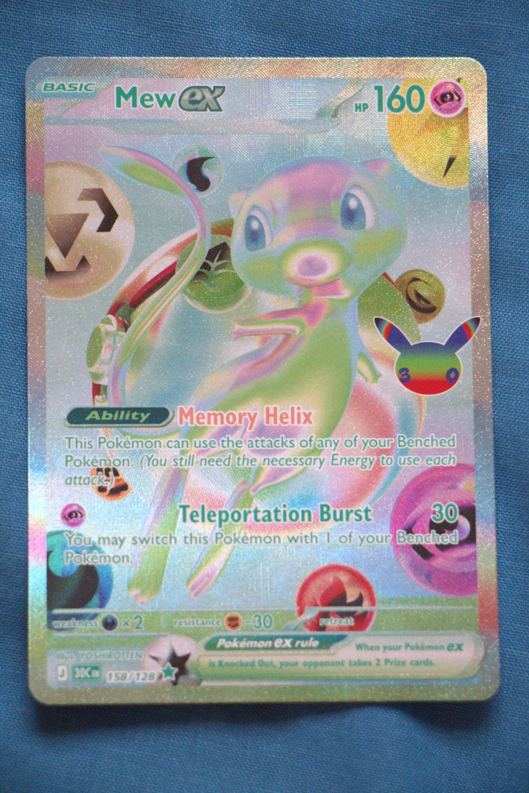 Pokémon TCG Mew ex 158/128 30th Anniversary Celebration - Futuristic Rare