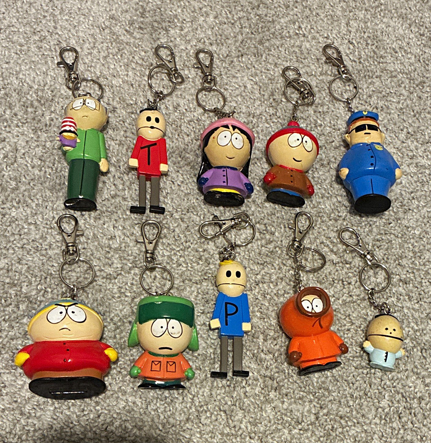 Vintage 1998 South Park Figurine Keychain Lot of 10