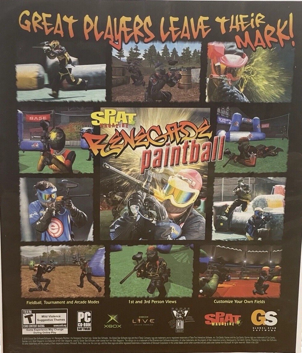 Splat Magazine Renegade Paintball PC Xbox 2005 Magazine Print Ad Poster