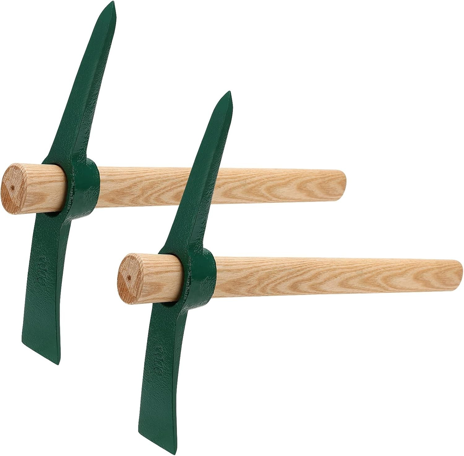 MANCHAP 2 PCS 17.7 Inch Garden Pickaxe Mattock, Small Garden Pick Axe Tool wi...