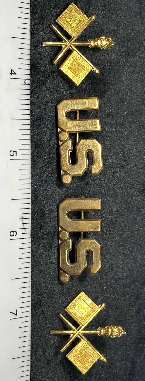 PAIR U.S.M1902 FULL SET SIGNAL CORP COLLAR INSIGNIA SPANISH AMERICAN WAR-ORIG’L