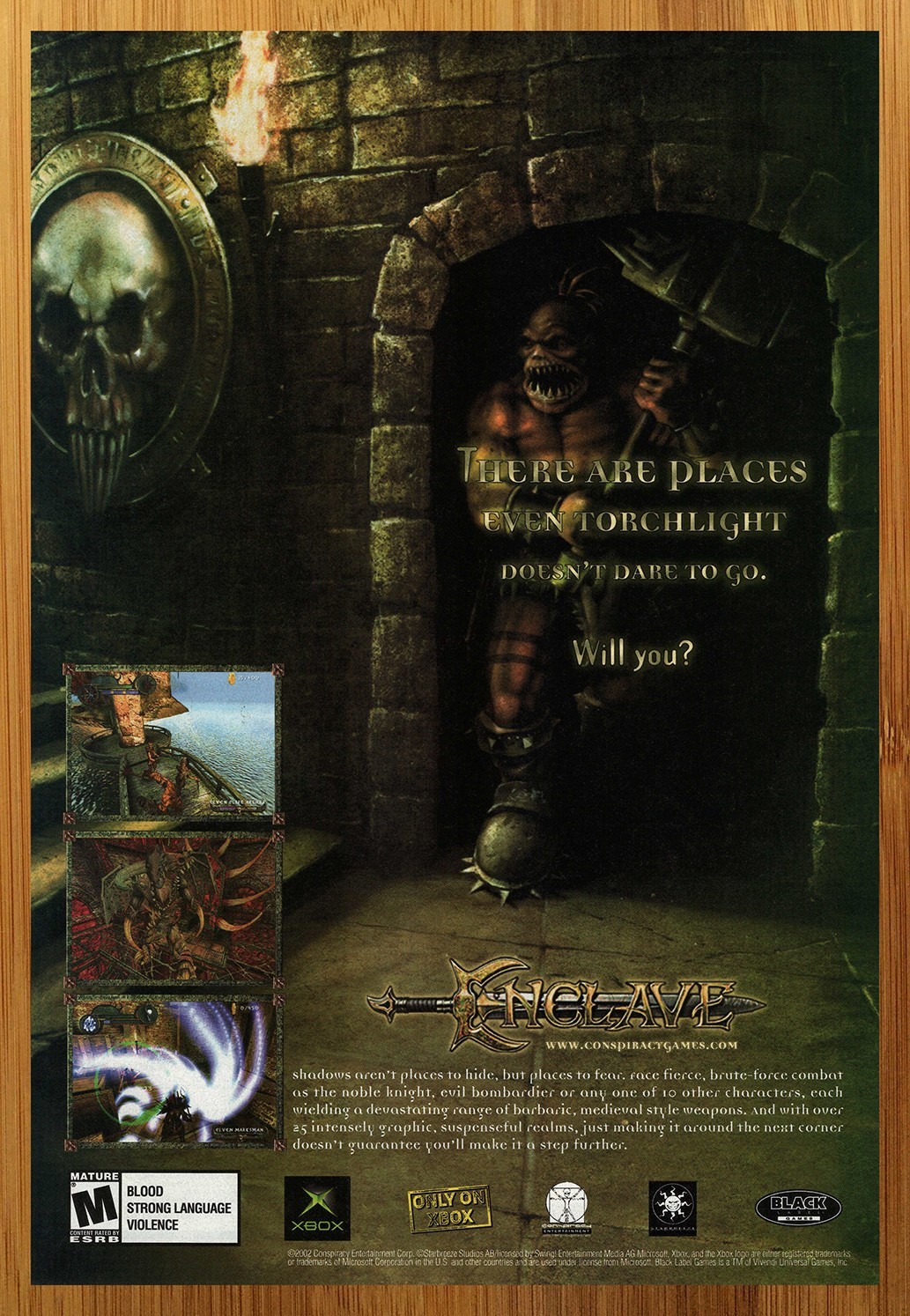 2002 Enclave Xbox Vintage Print Ad/Poster Authentic Fantasy Video Game Promo Art