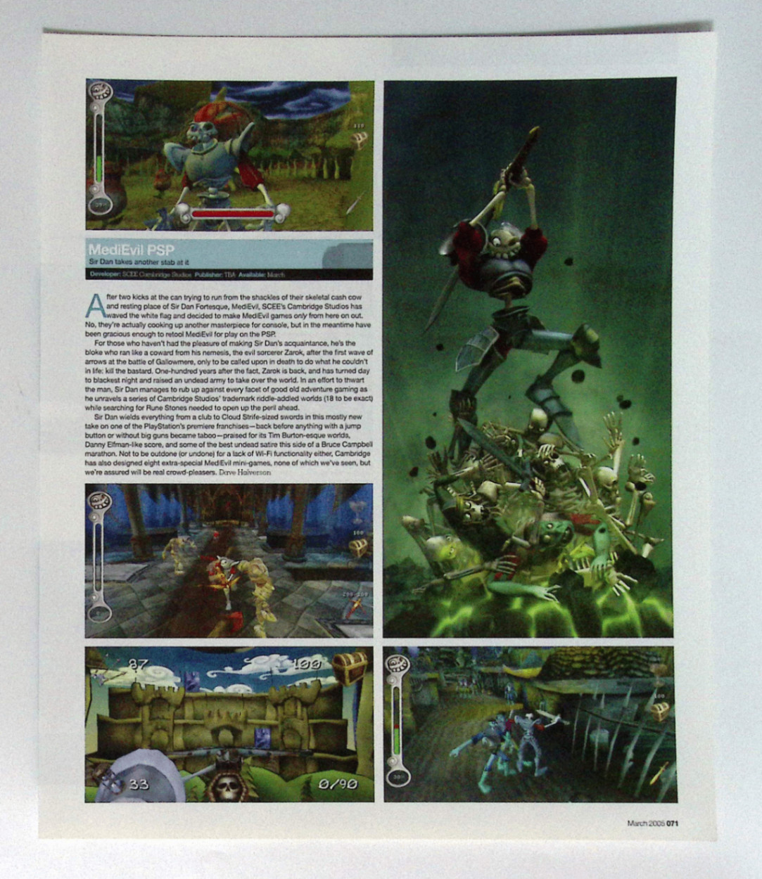 MediEvil Resurrection PSP Vintage Magazine Print Ad Poster Art 2005 Sir Dan