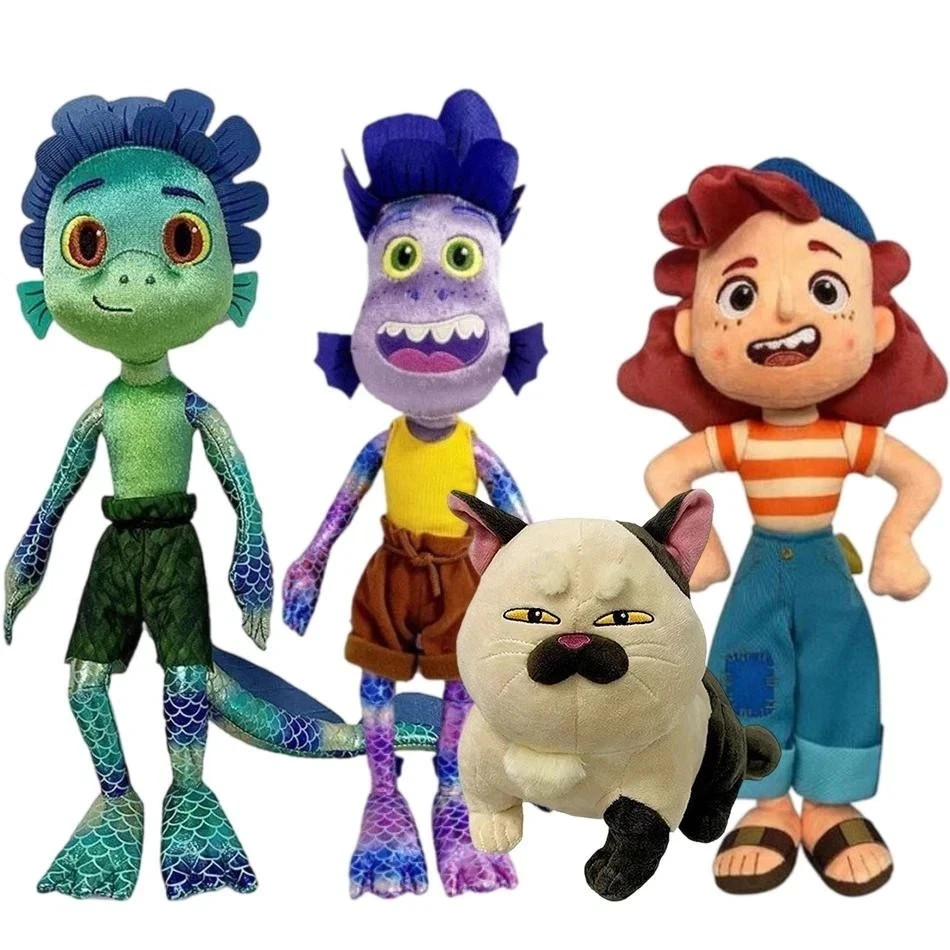 Disney Pixar Movie Luca Alberto Sea Monster Plush Toy 17-43cm Cartoon Cat Purple
