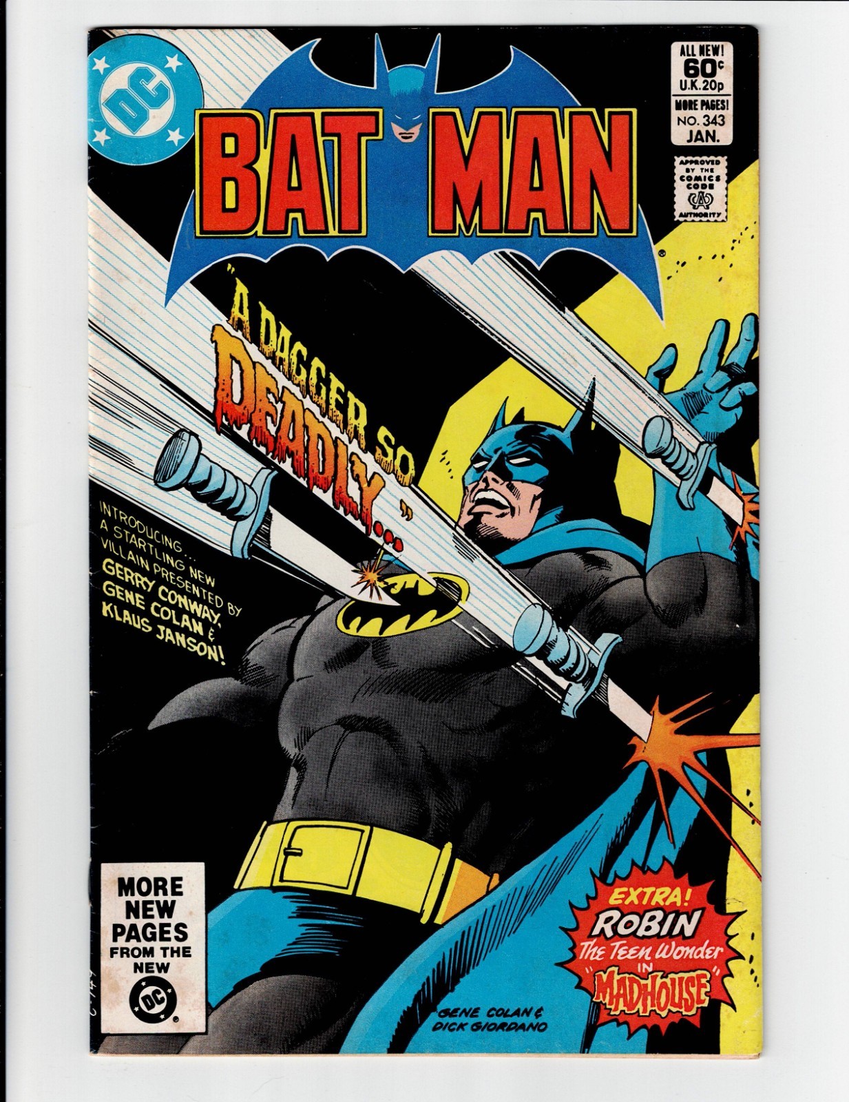 BATMAN 343  DC Comics. 1982  Fine+ condition.