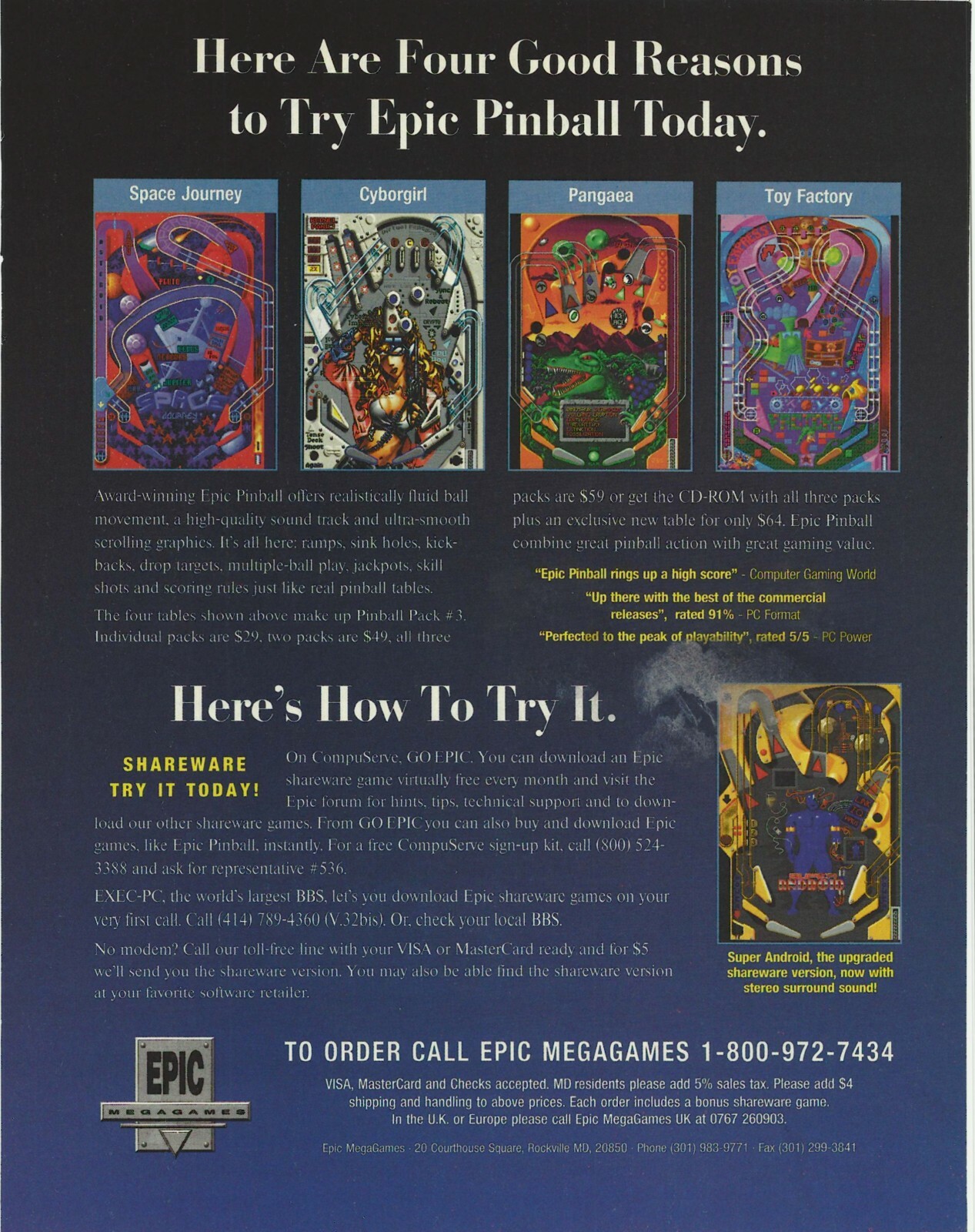 Epic Pinball Print Ad/Poster Art PC Big Box