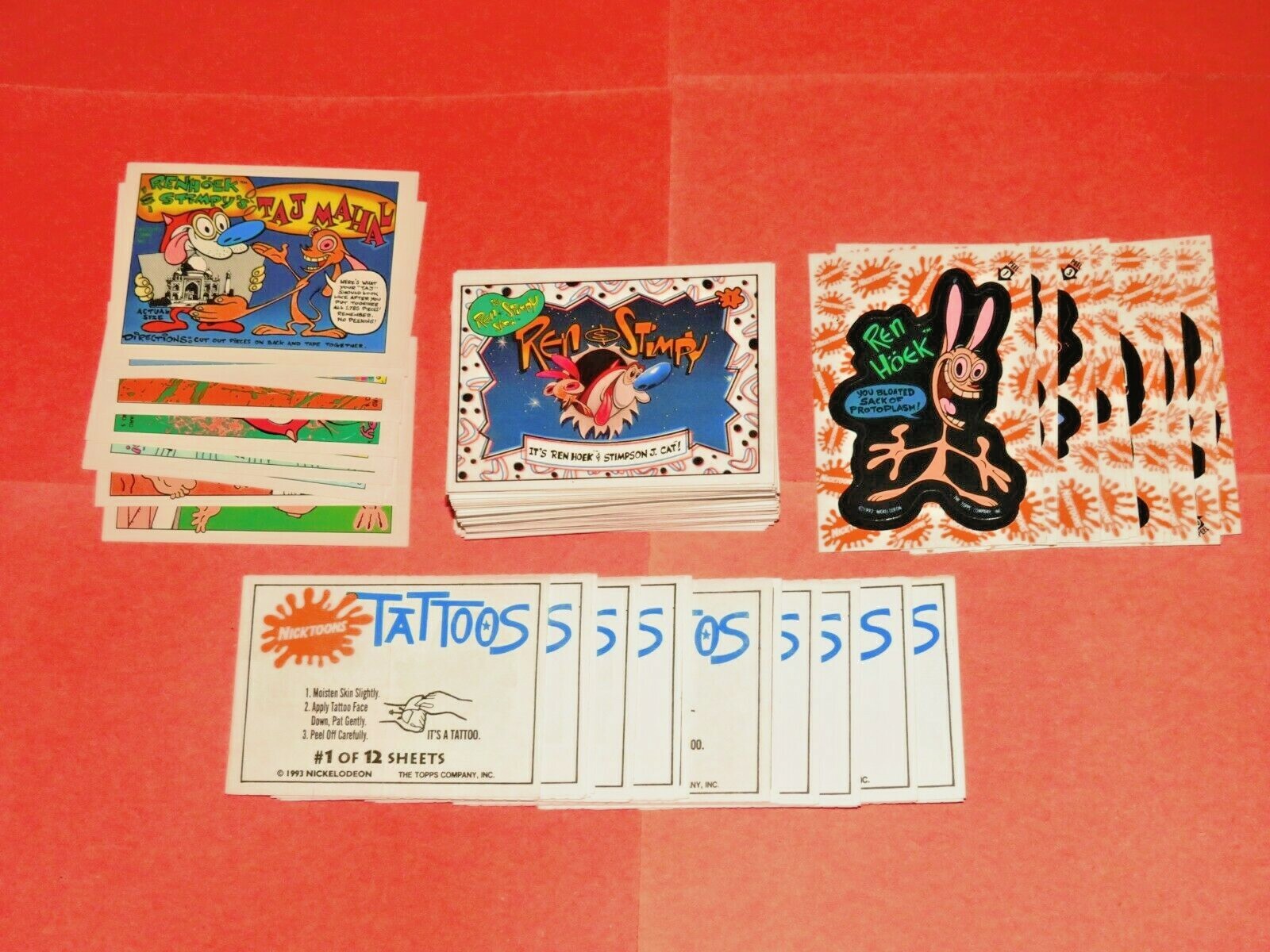 1993 TOPPS NICKTOONS BASE 88 MASTER CARD SET + ALL 34 INSERTS REN & STIMPY DOUG