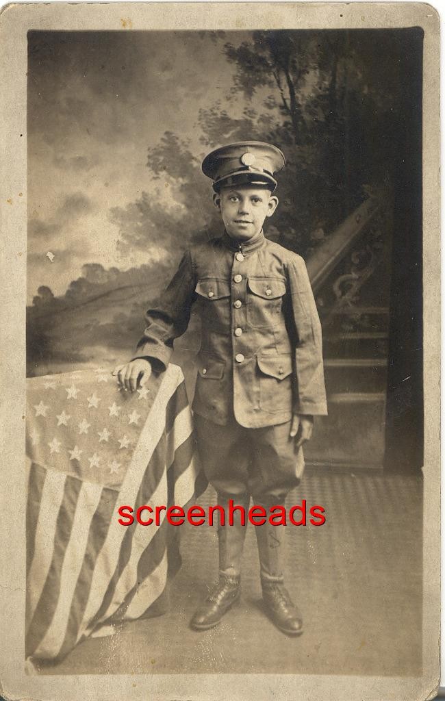 PATRIOTIC WWI 1918 RPPC PHOTO 