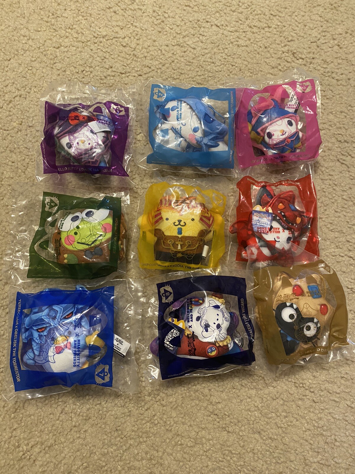 2024 McDonalds Happy Meal Toy Plush YU-GI-OH x HELLO KITTY-Full Set Of 9 US