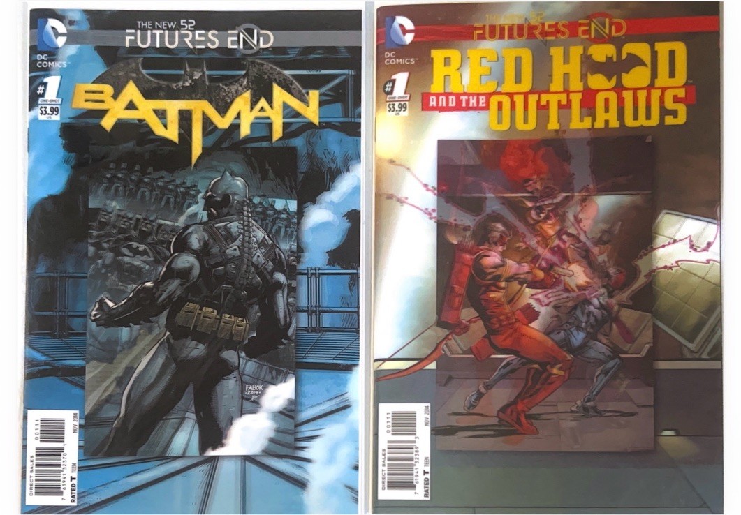 DC NEW 52 FUTURES END BATMAN #1 AND RED HOOD & THE OUTLAWS #1 (3D Motion Covers)