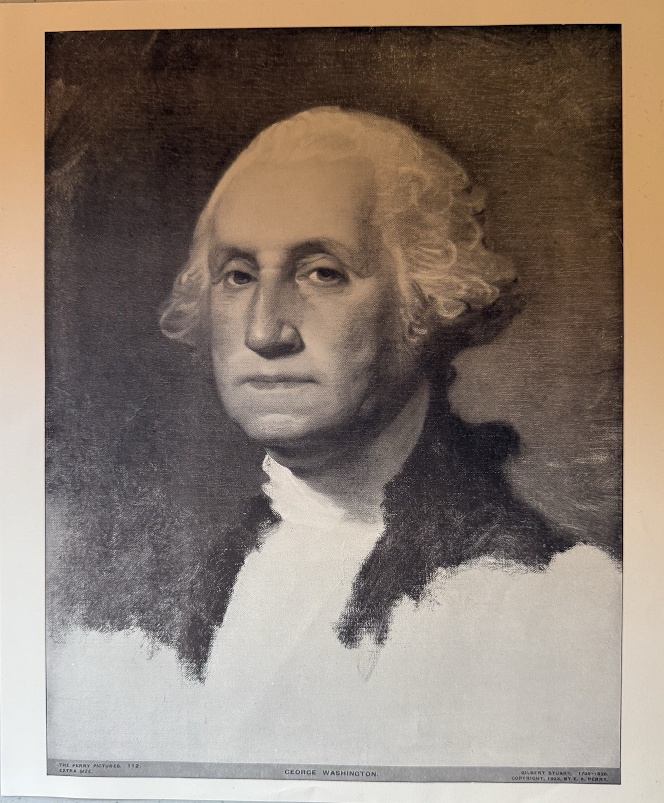 1903 Antique Perry Pictures George Washington Educational Art Print