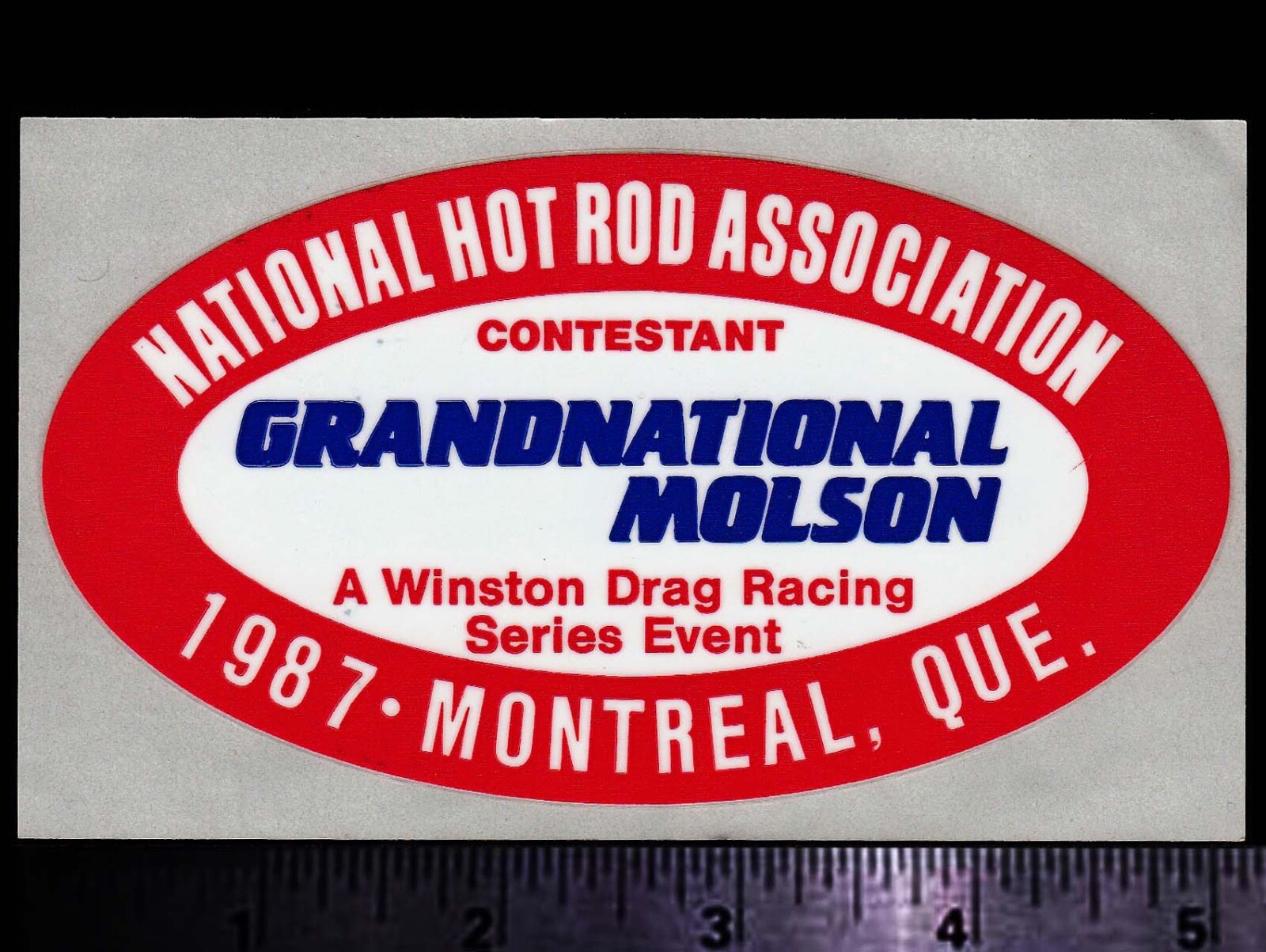 NHRA Grandnational,  Montreal, Que. 1987 - Original Vintage Racing Decal/Sticker