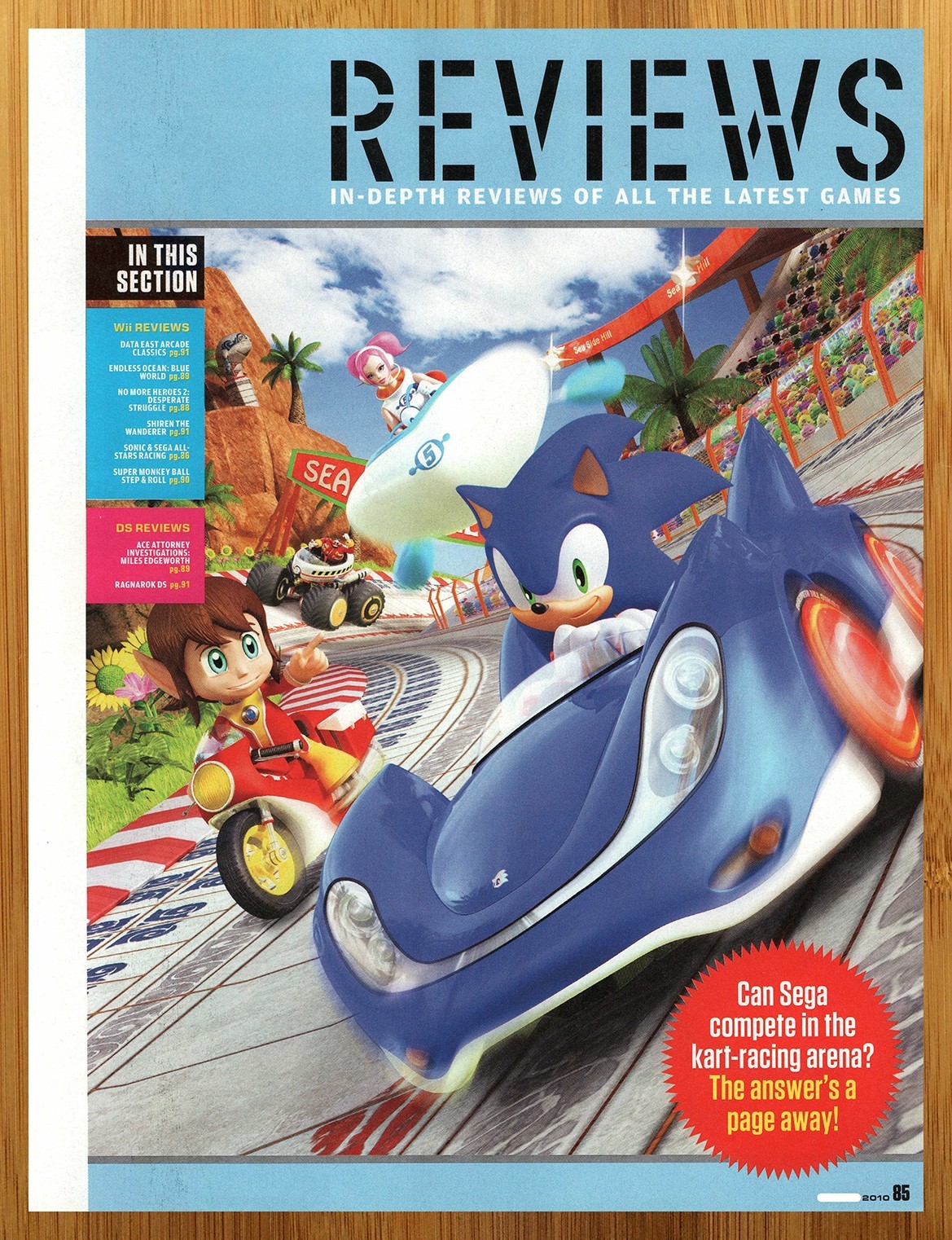 2009 Sonic Sega All Stars Racing Wii DS Xbox 360 PS3 Print Ad/Poster Promo Art
