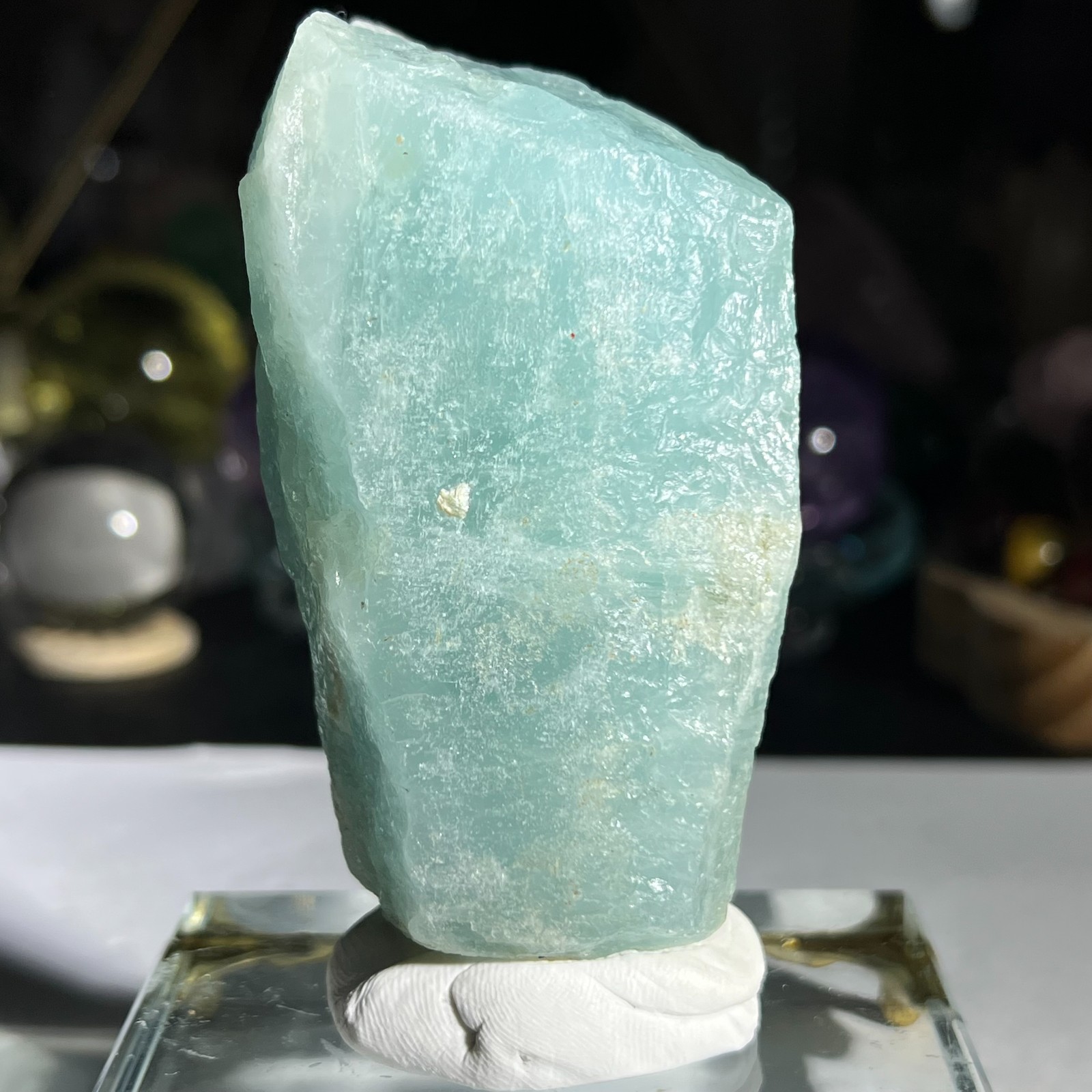 229g Natural Aquamarine Terminated Gemstone Raw Crystal Column Specimen Healing