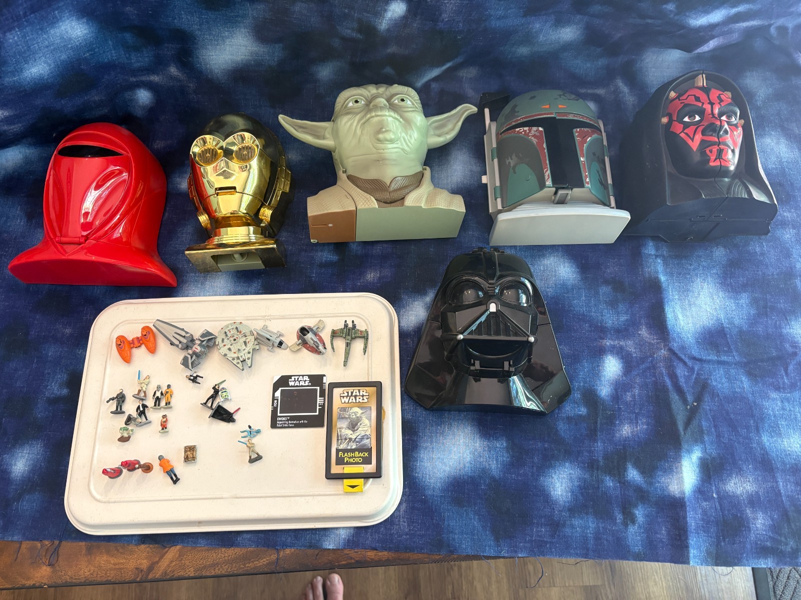 Large Lot Galoob Micro-Machines Star Wars Heads w/ Ships and Figures SEE PHOTOS