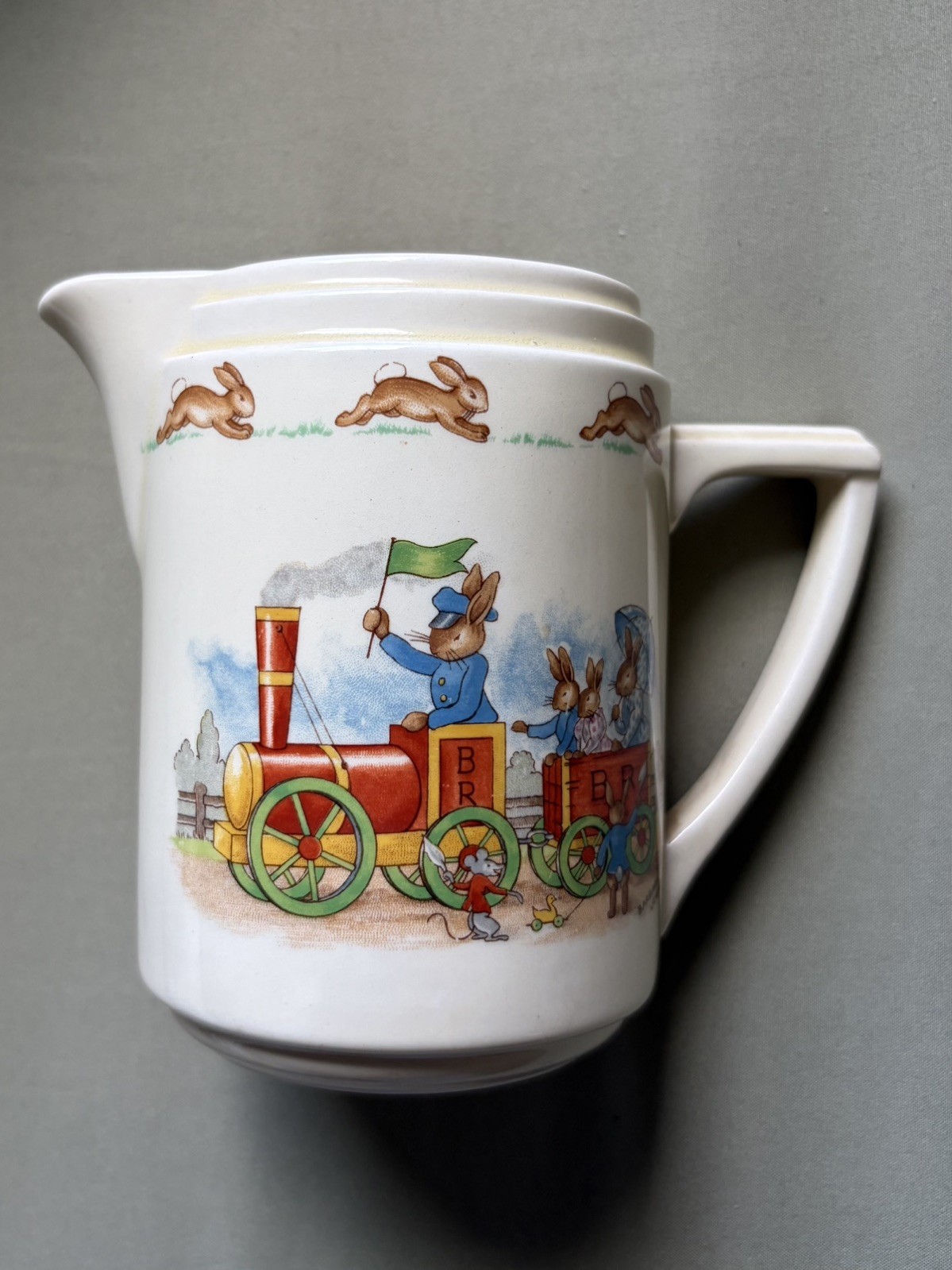 Vintage Royal Doulton Bunnykins “To the Station” Jug Pitcher