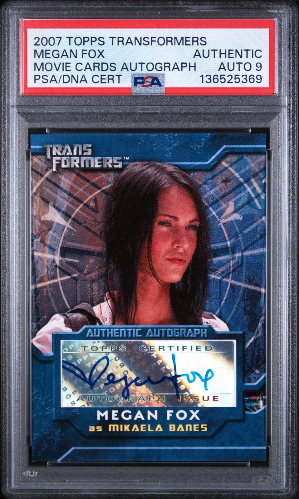 2007 Topps Transformers Megan Fox Movie Cards Auto PSA 9