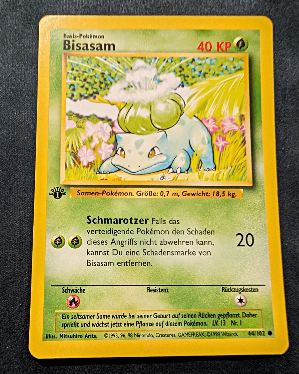 Bulbasaur Ivysaur German 1st Edition Base Set Pair Bisasam Bisaknosp Pokemon