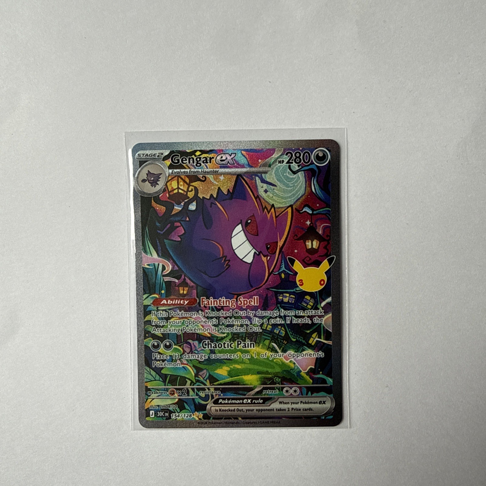 Gengar ex 154/128 30th Anniversary Celebrations SIR NM Pack Fresh SUPER CLEAN