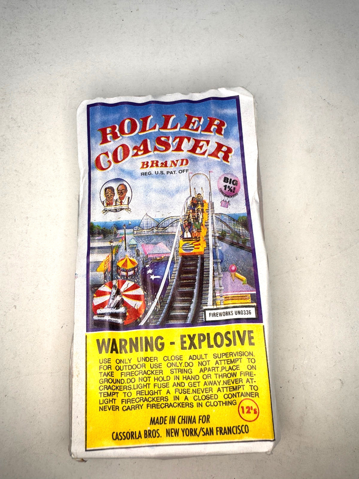 Vintage Fire Cracker Label  ROLLER COASTER  16s Firecracker Art Rollercoaster