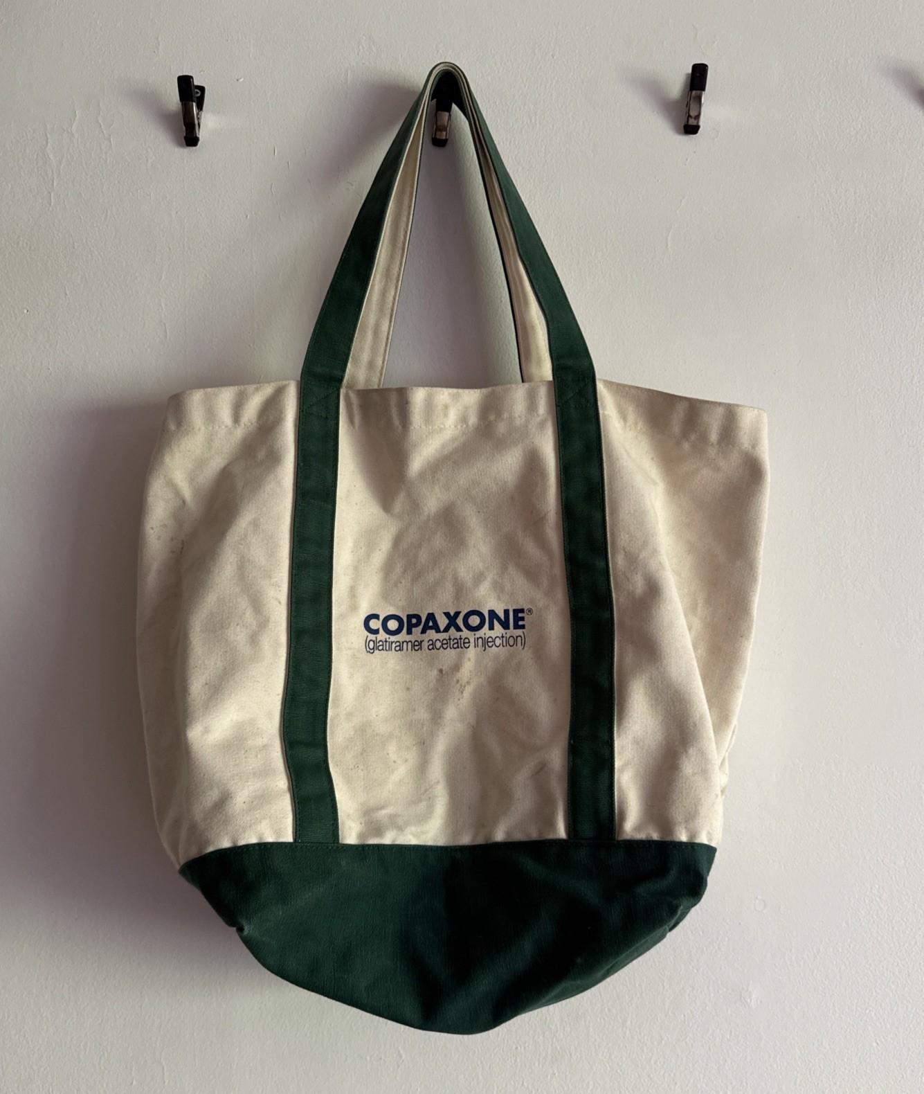 Vintage Pharmaceutical Promo Canvas Cotton Tote Bag Copaxone Teva Neuroscience