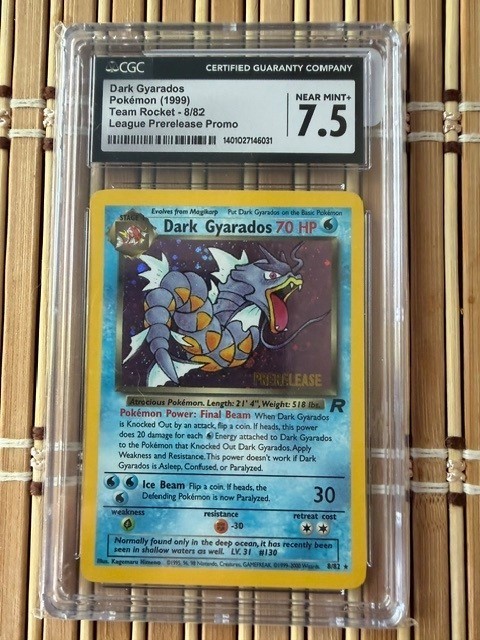 1999 Pokémon Team Rocket League Prerelease Promo #8 Dark Gyarados NM+ CGC 7.5