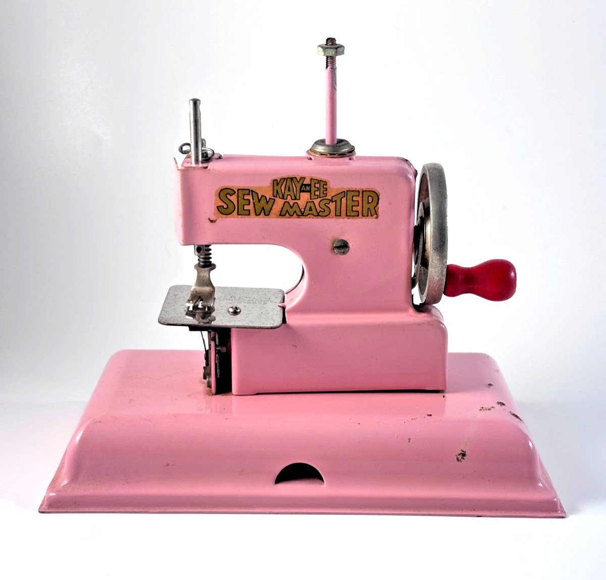 Vintage KAYanEE Sew Master Pink Toy Sewing Machine Germany U.S. Zone 1945-49