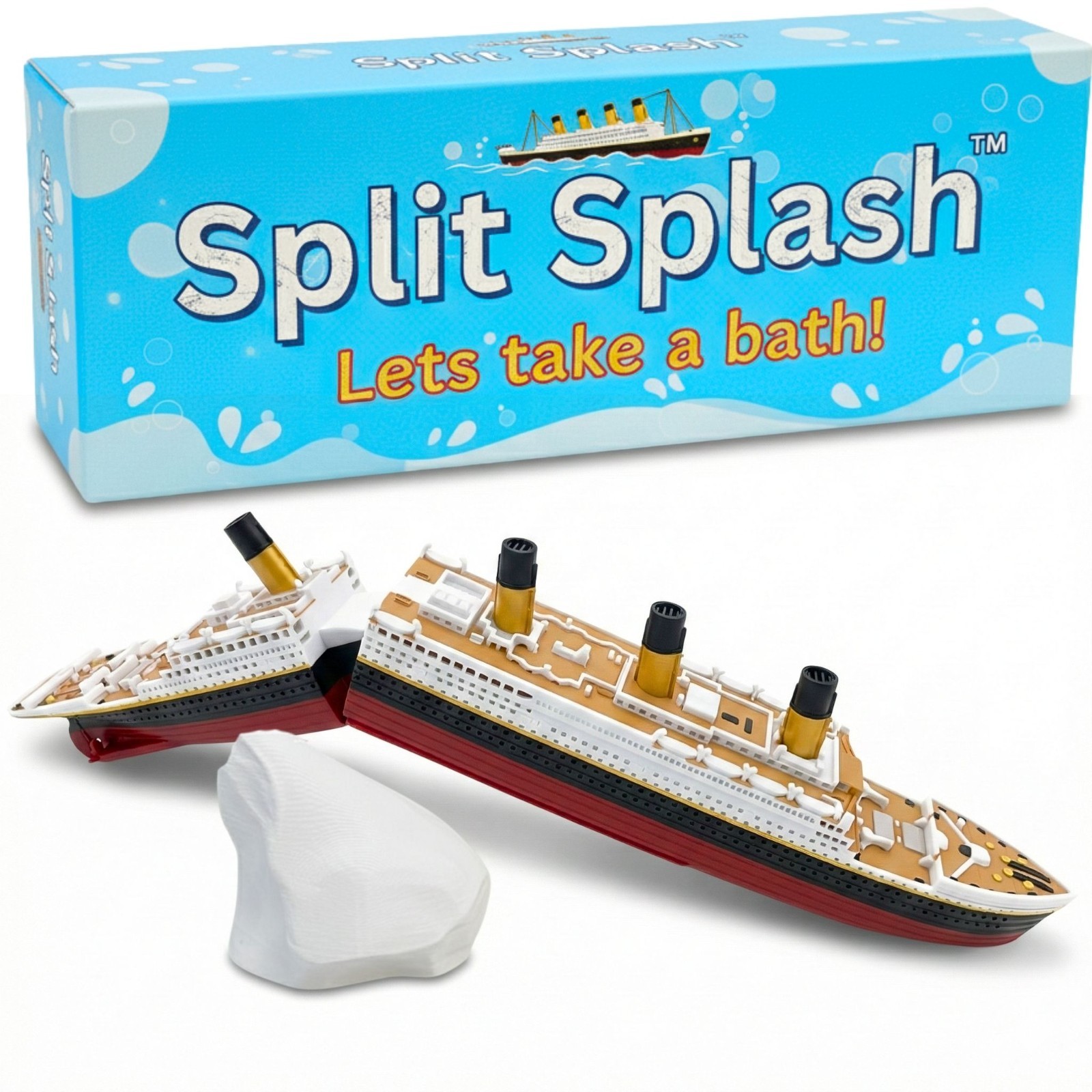 SplitSplash™ Realistic Split in half Titanic Full Color Bath Toy and Pool Toy