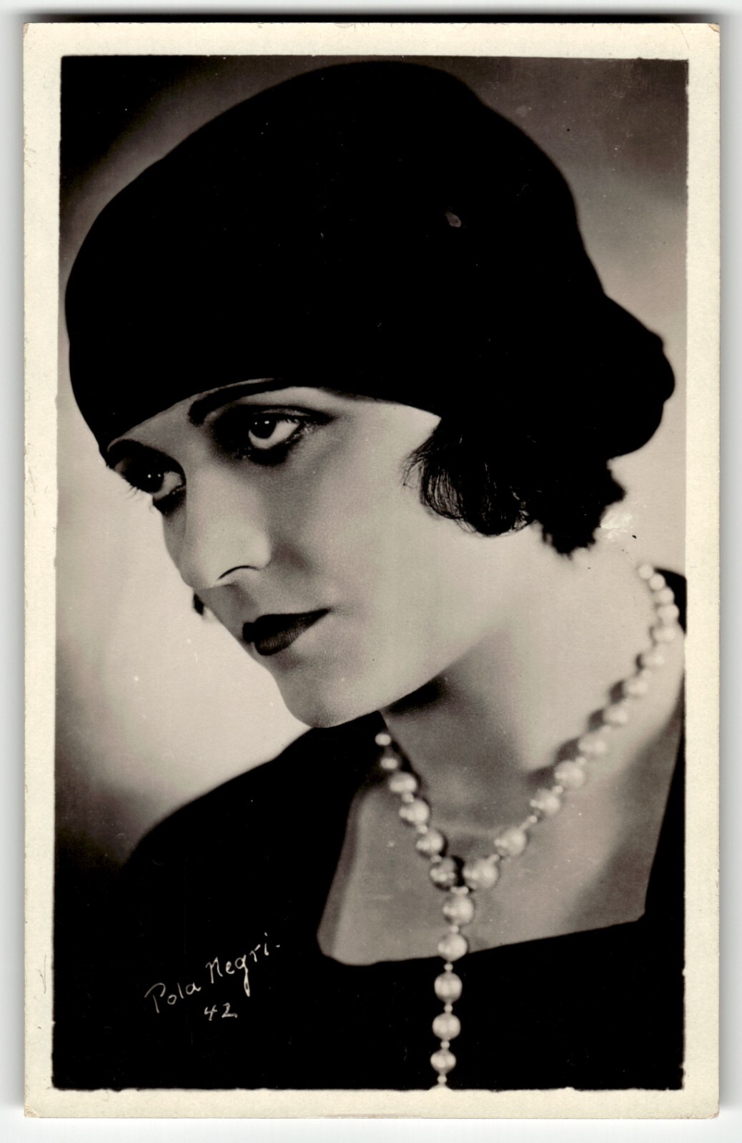 POLA NEGRI REAL PHOTO POSTCARD RPPC ACTRESS UNUSED LOOKS GREAT