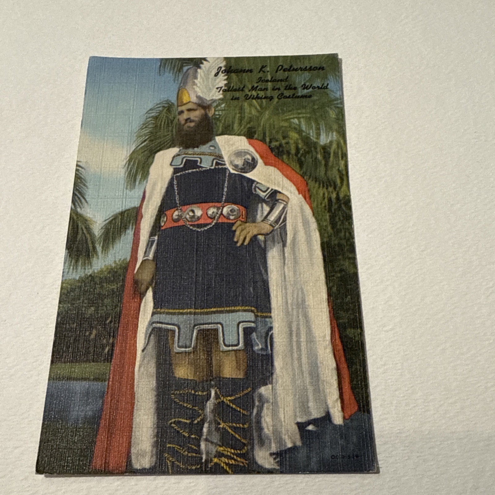Vintage Postcard Johann Petursson Barnum Bailey Tallest Giant Oddity Freak Show