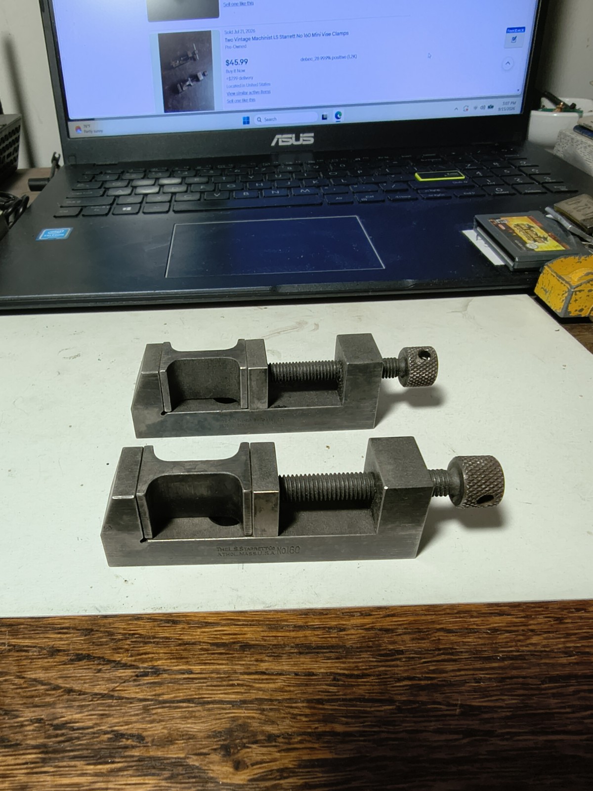 Starrett No.160 Clamps Vises Pair Vintage Tool